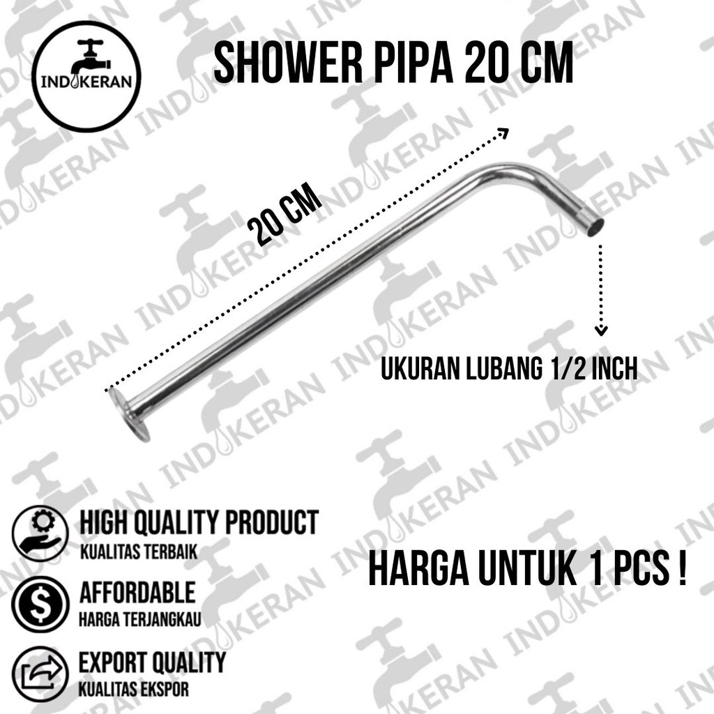 INDOKERAN - Pipa Wall Shower Dinding Tiang Mandi - 30/40/50 CM