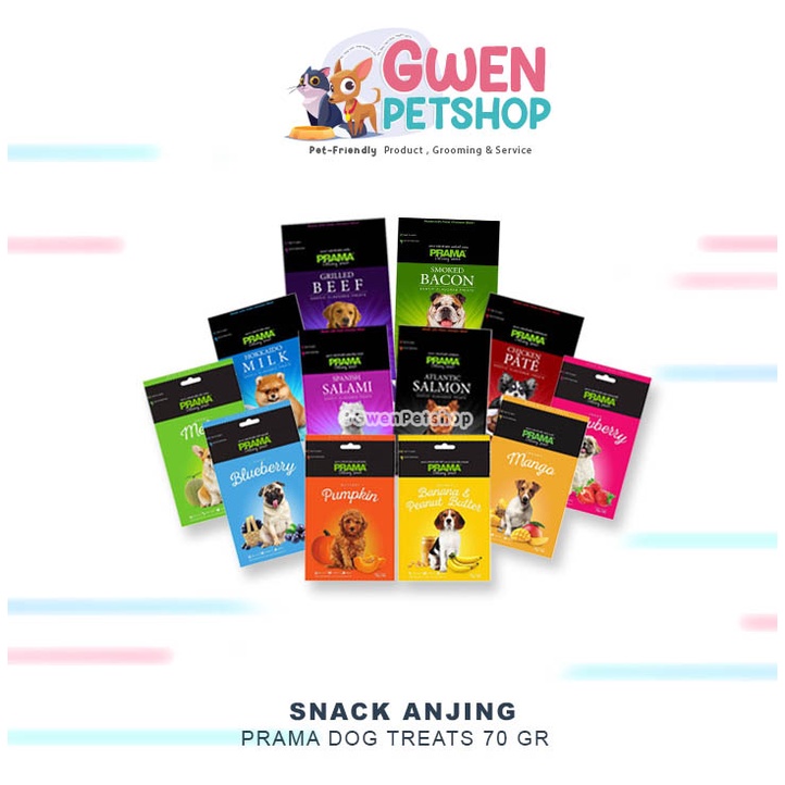 prama - Snack Anjing , Cemilan Anjing meat jerky Dengan buah / daging