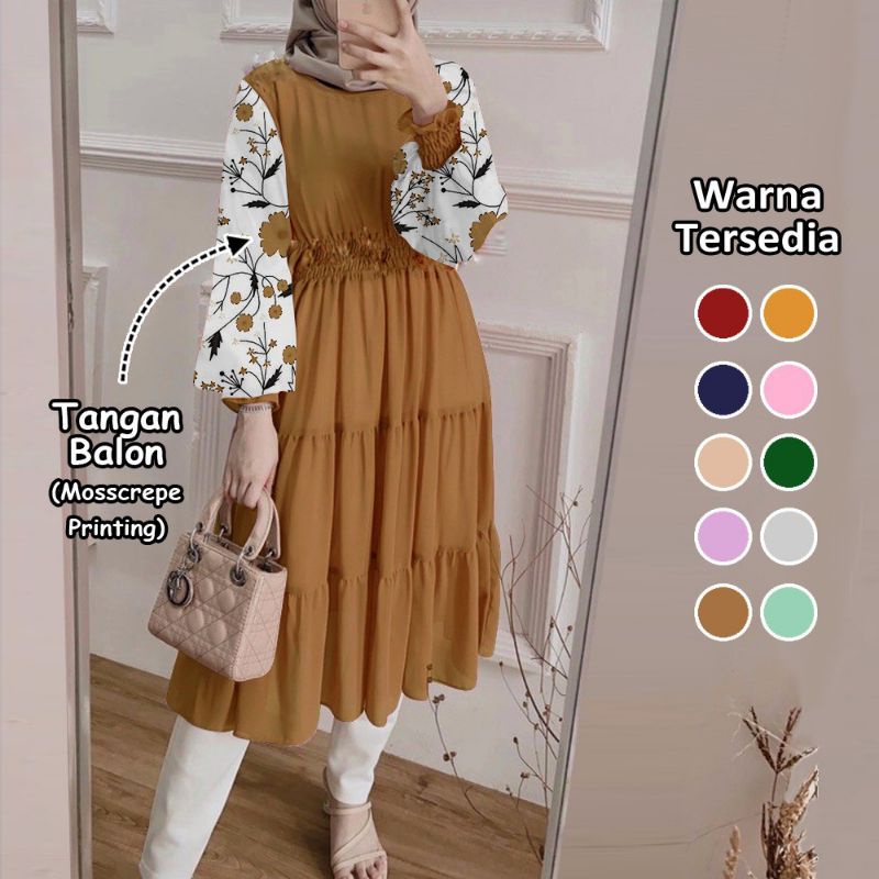 Baju Atasan Wanita - Baju Tunik Wanita Jumbo - Gamis Muslim Jumbo - Caprio