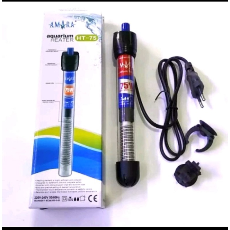 Pemanas Air Aquarium/Penghangat Aquarium Water Heater 75watt Terlaris/aquarium heater amara/Water He