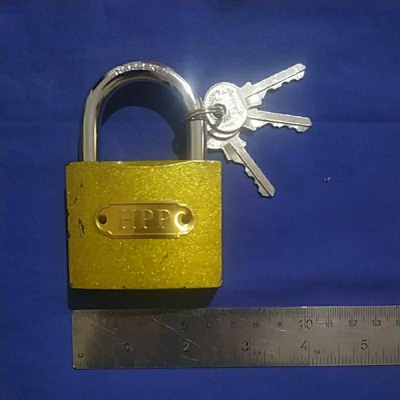 Gembok 63 mm HPP / kunci gantung / Gembok Leher Pendek Kuning HPP imitation chopper lock