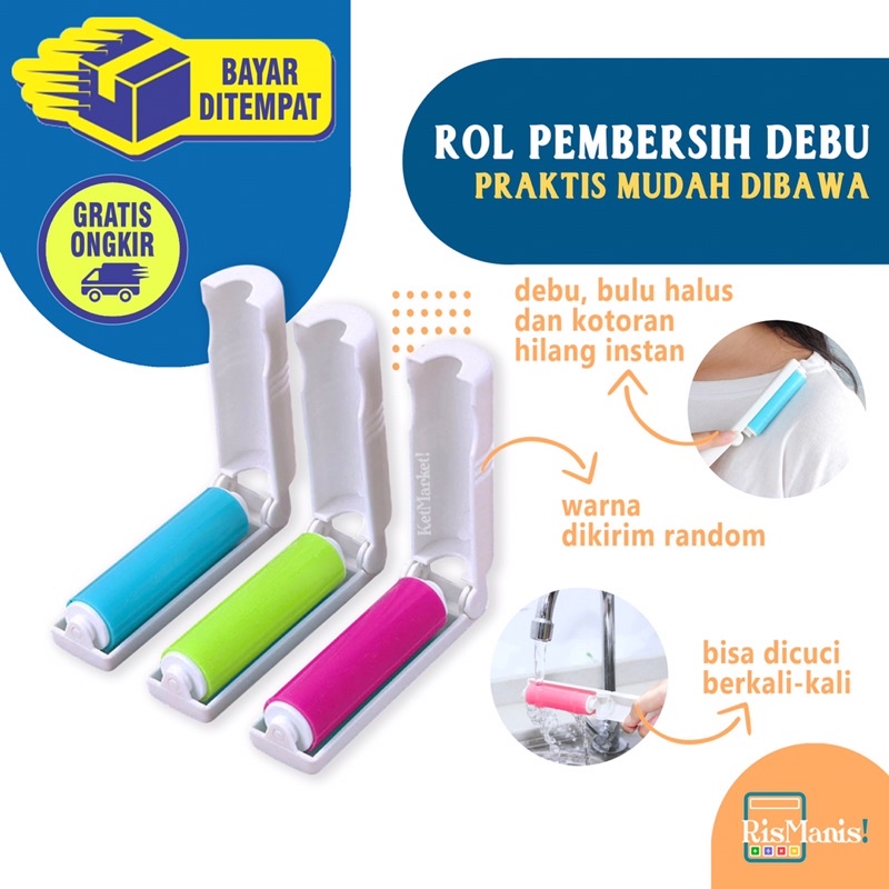 DUST REMOVAL ROLLER - Rol Pembersih Debu Bulu Halus Anjing Kotoran Kucing Baju Wol Sofa Jok Mobil