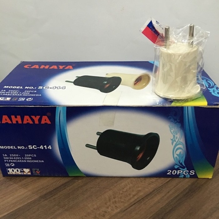 Fitting Colok Polos Lampu ke Stop Kontak Berkualitas merk Cahaya SC414