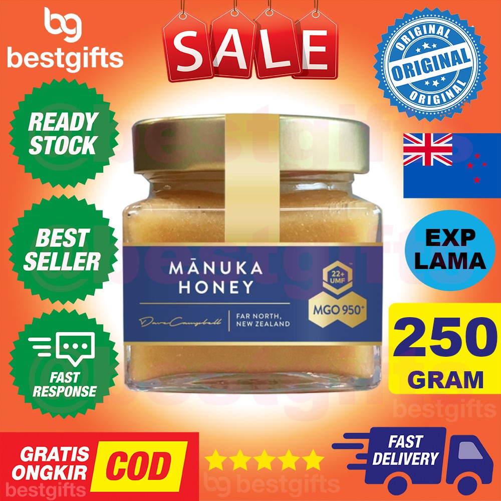 MANUKA HEALTH MADU MANUKA HONEY MGO950 MGO 950 ANTI BIOTIK BAKTERI OKSIDAN DAYA TAHAN TUBUH 250 GRAM