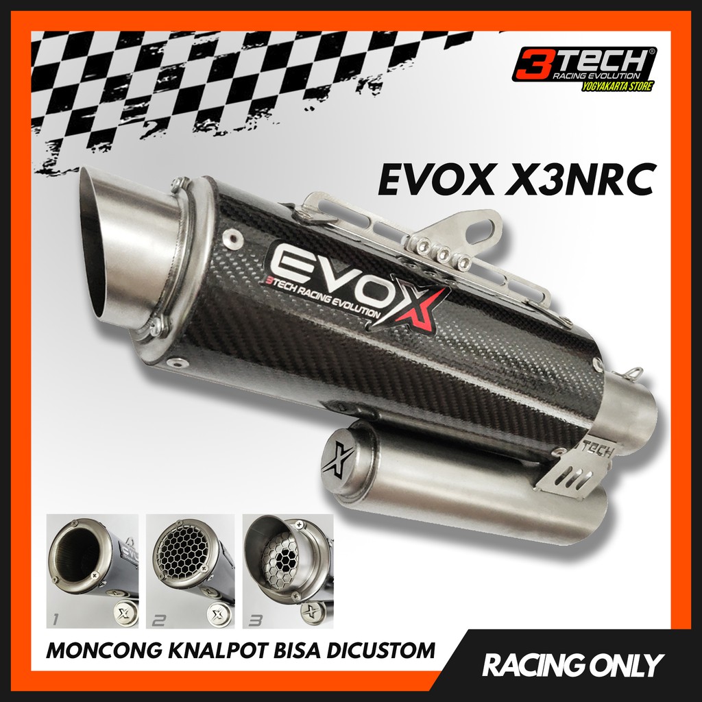 Knalpot EVOX X3NR Carbon Fullsystem by 3Tech Racing Evolution