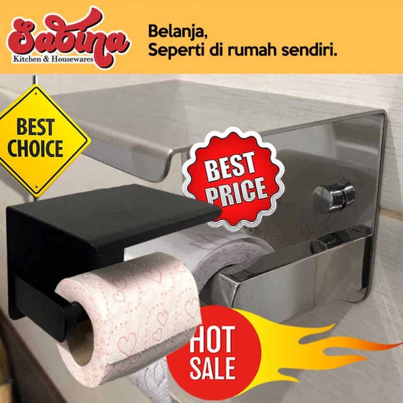 Gantungan Dinding Tempat Tisu Toilet WC Roll Tissue Wall Mount