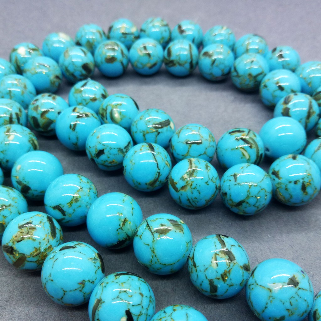 Milky Agate Shell Turquoise Bead