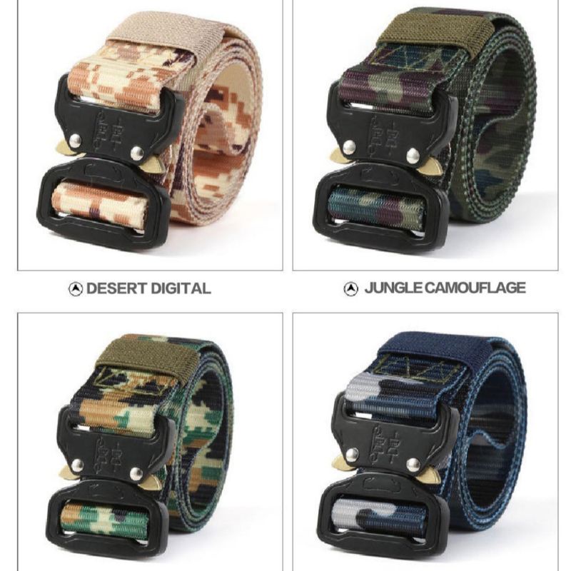 Ikat Pinggang Pria Kopel Tactical Military Gesper Outdoor Sabuk Kanvas Nylon Fast Unlock Buckle