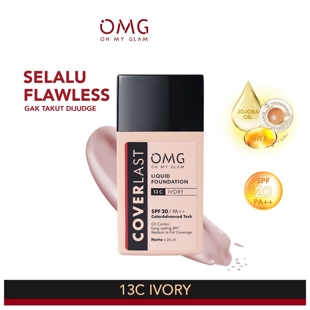 OH MY GLAM Coverlast Liquid Foundation | OMG Foundation Alas Bedak BY AILIN