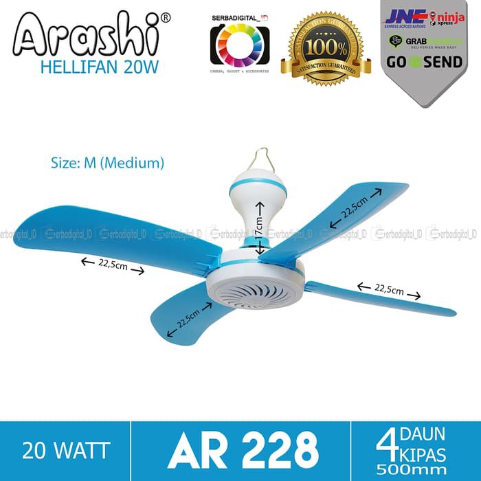 Ceiling Fan Heli Fan Kipas Gantung Arashi Helifan 4 Baling 5 Baling 15W 20W 30W 40W