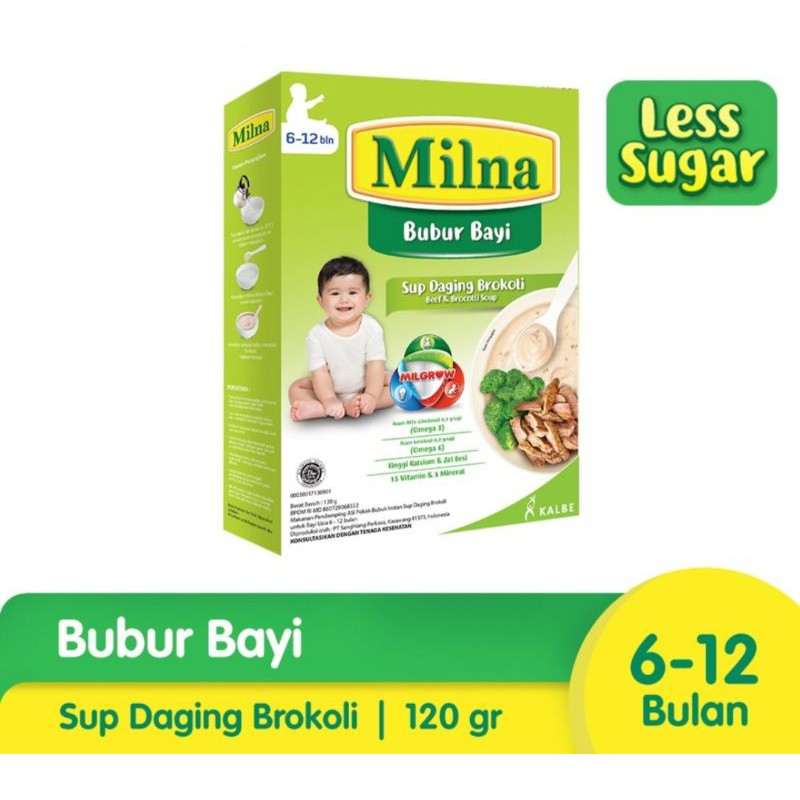 MILNA Bubur Reguler 6+ Uk 120 gram / Berbagai Varian Rasa / Bubur Bayi
