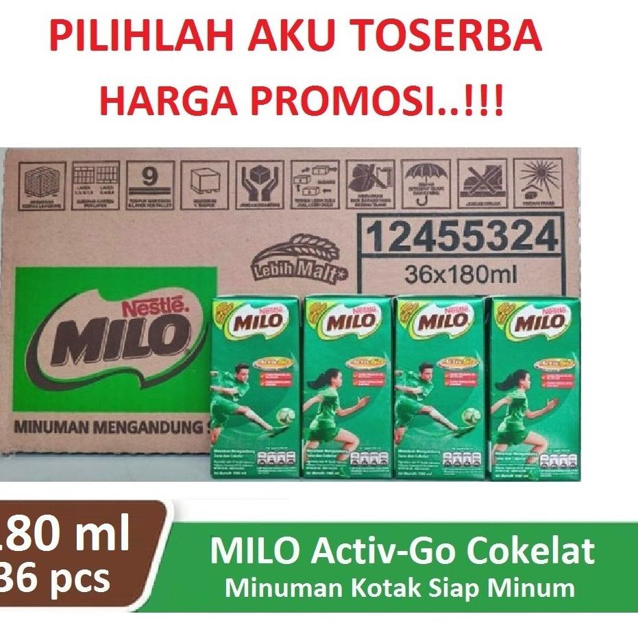 

Laku keraz--Susu Milo Kotak Coklat ACTIVE GO UHT - 190 ml MENJADI 180 ml (1 dus isi 36 pcs)