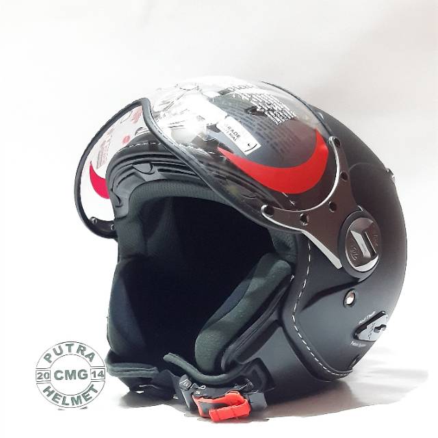 HELM KYT ELSICO BLACK DOF HITAM DOF-1