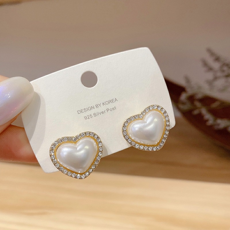 Anting S925 Silver Needle Bentuk Water Drop Aksen Mutiara Gaya Korea