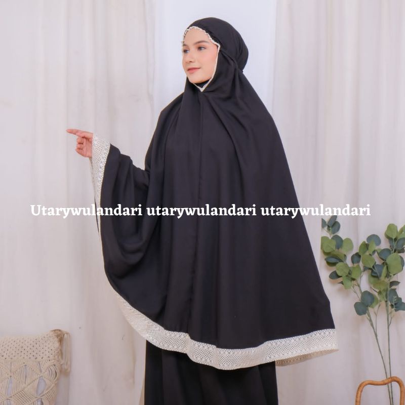 Mukena katun polos rajut Nauraseries