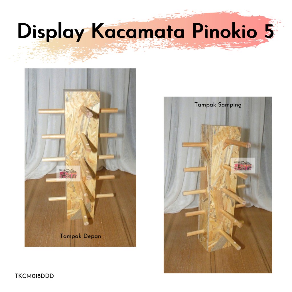 Display Kacamata Kayu Pajangan Kacamata Branded Pria Wanita Stand Rak Kacamata(BH)