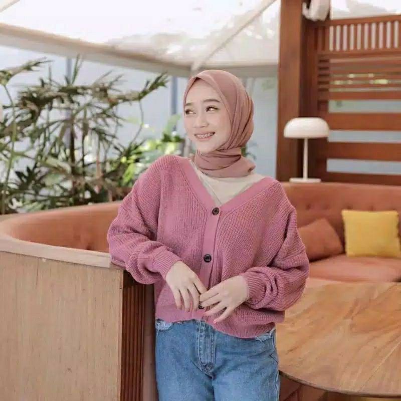 CARDIGAN RAJUT WANITA / ELLENA CROP CARDYE12 GET/ MIDI KARDIGAN / KARDIGAN RAJUT PREMIUM / BASIC CARDIGAN