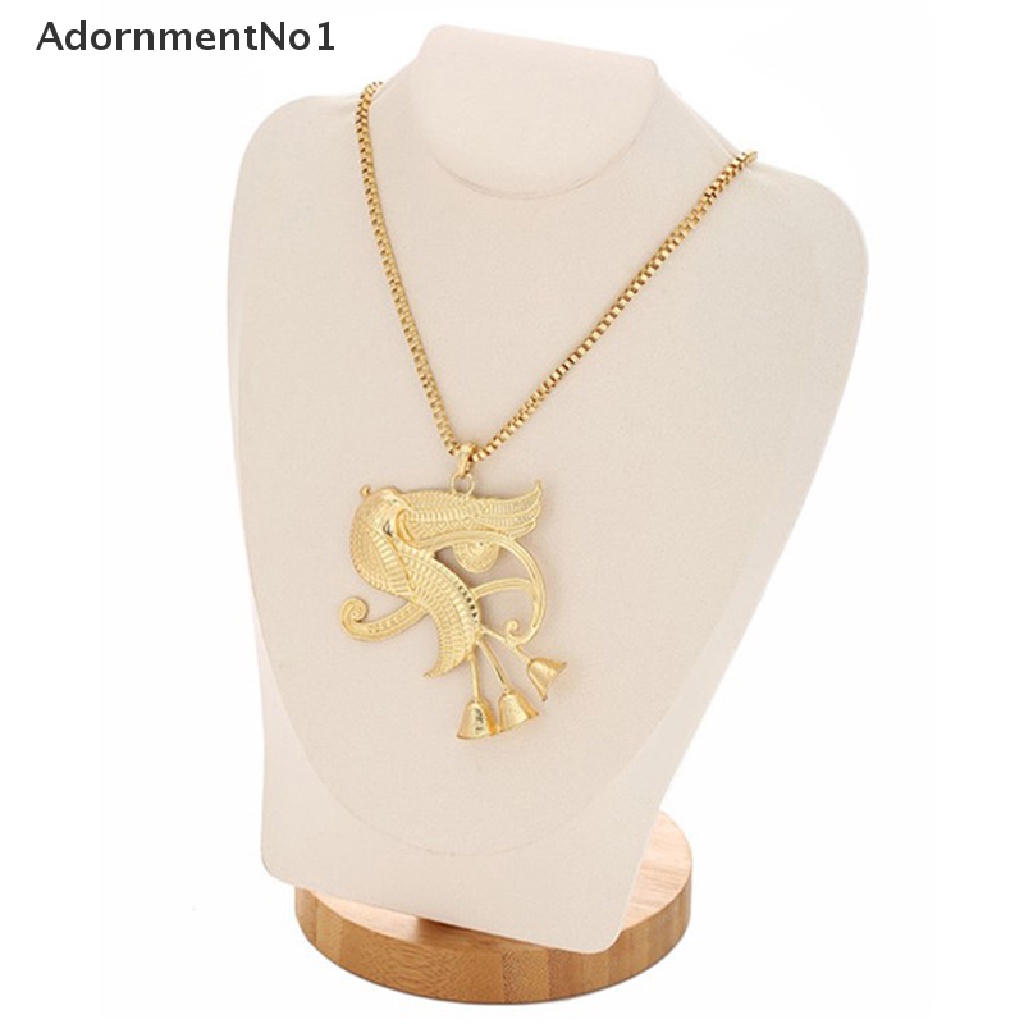 (AdornmentNo1) Kalung Rantai Dengan Liontin Burung Horus Mesir Bahan Metal Warna Emas