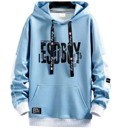 ◄ Jaket Sweater Hoodie Pria Jumper Esoboy Bahan Fleece - Putih, L ♡