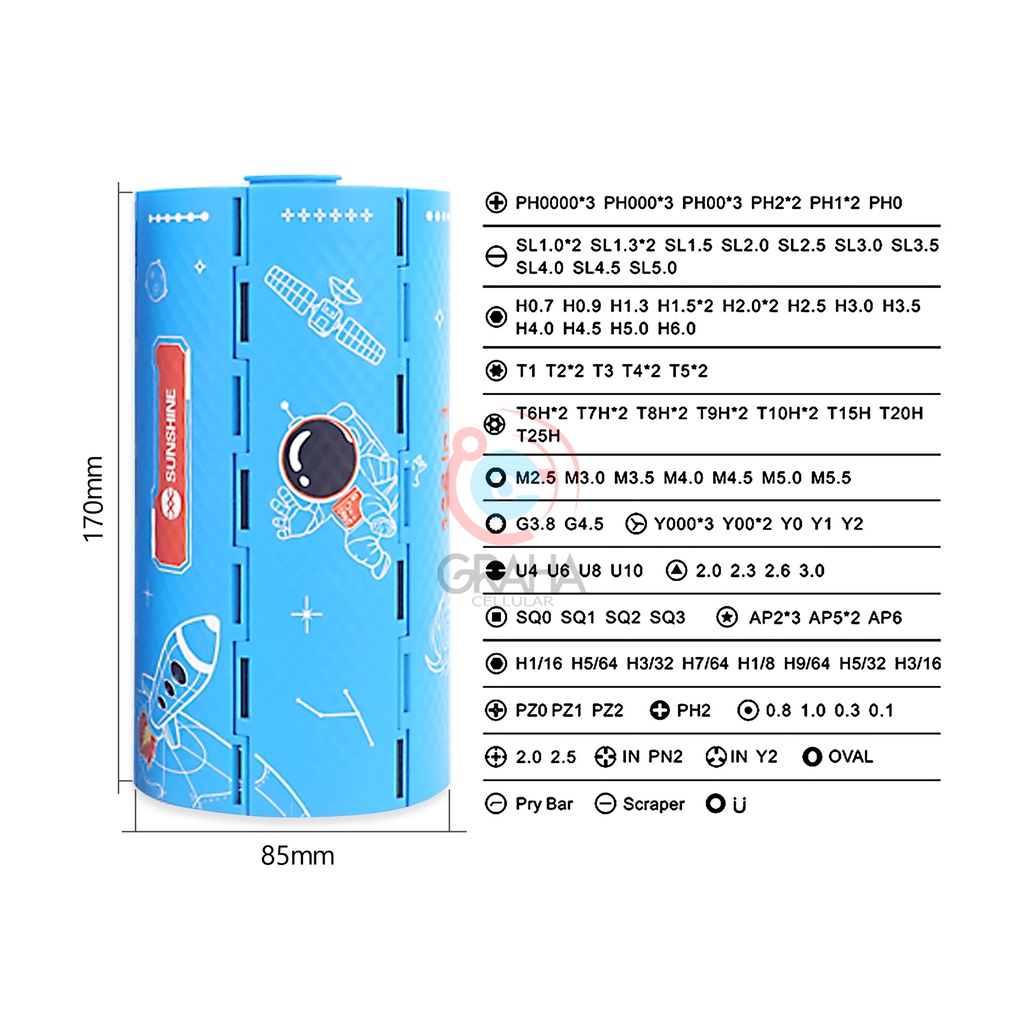 OBENG SET / OPENING TOOLS SUNSHINE SS-5120 128 IN 1