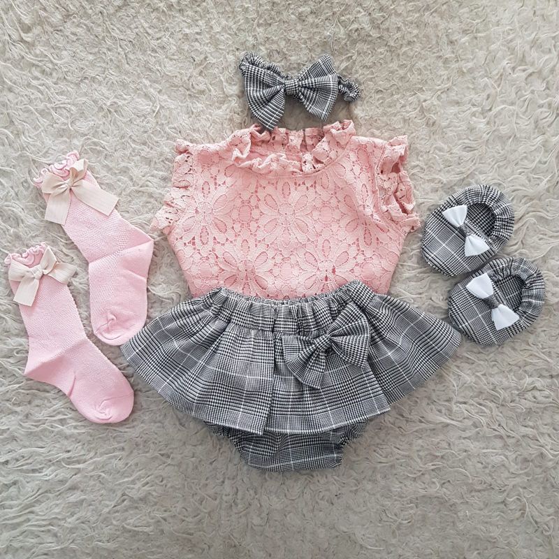 baju bayi Newborn Polkadot bloomer Set-Paket C