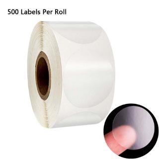 Zuo 500pcs roll Stiker Stempel Transparan Bentuk Bulat Zuo 500pcs roll Stiker Stempel Transparan Bentuk Bulat