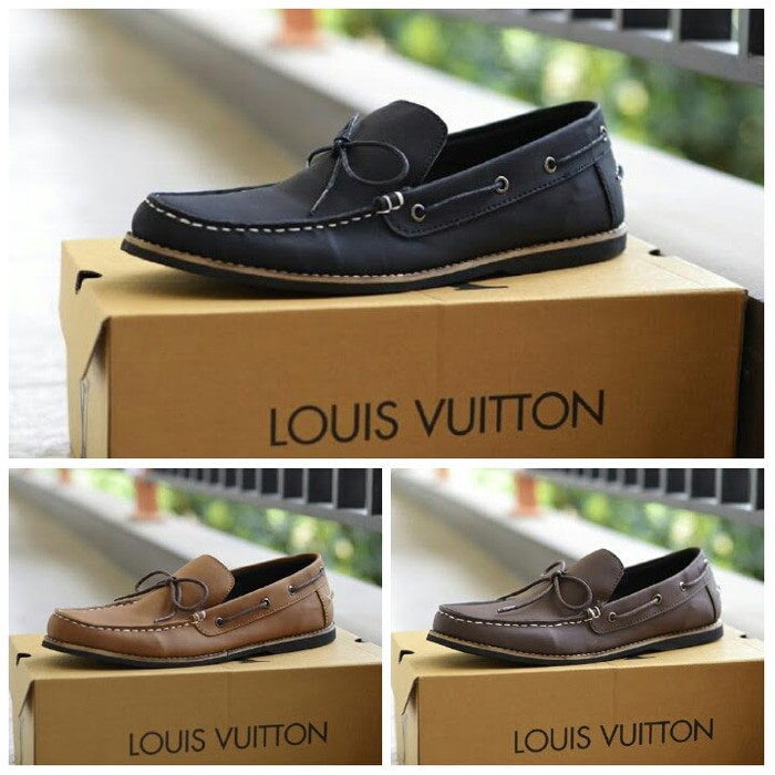001 OBRAL GEDE    SEPATU LV LOUIS VITTON PRIA SLIP ON ZAPATO CASUAL FORMAL