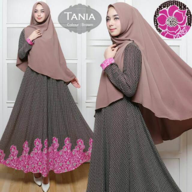 BAJU MUSLIMAH SYARI "TANIA" (Gamis n Hijab Syari)