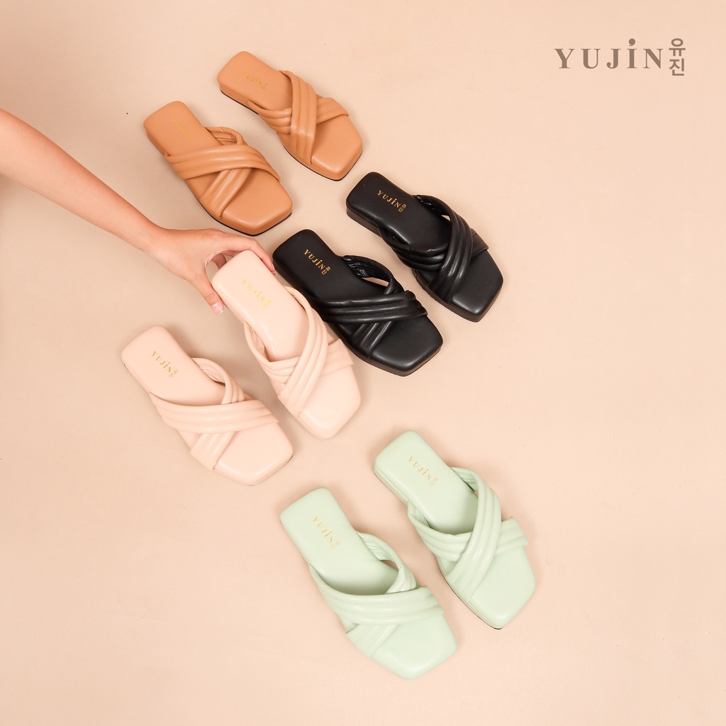 YUJIN Sendal Platform Wanita Harumi Korean Women Fashion Style Sandals