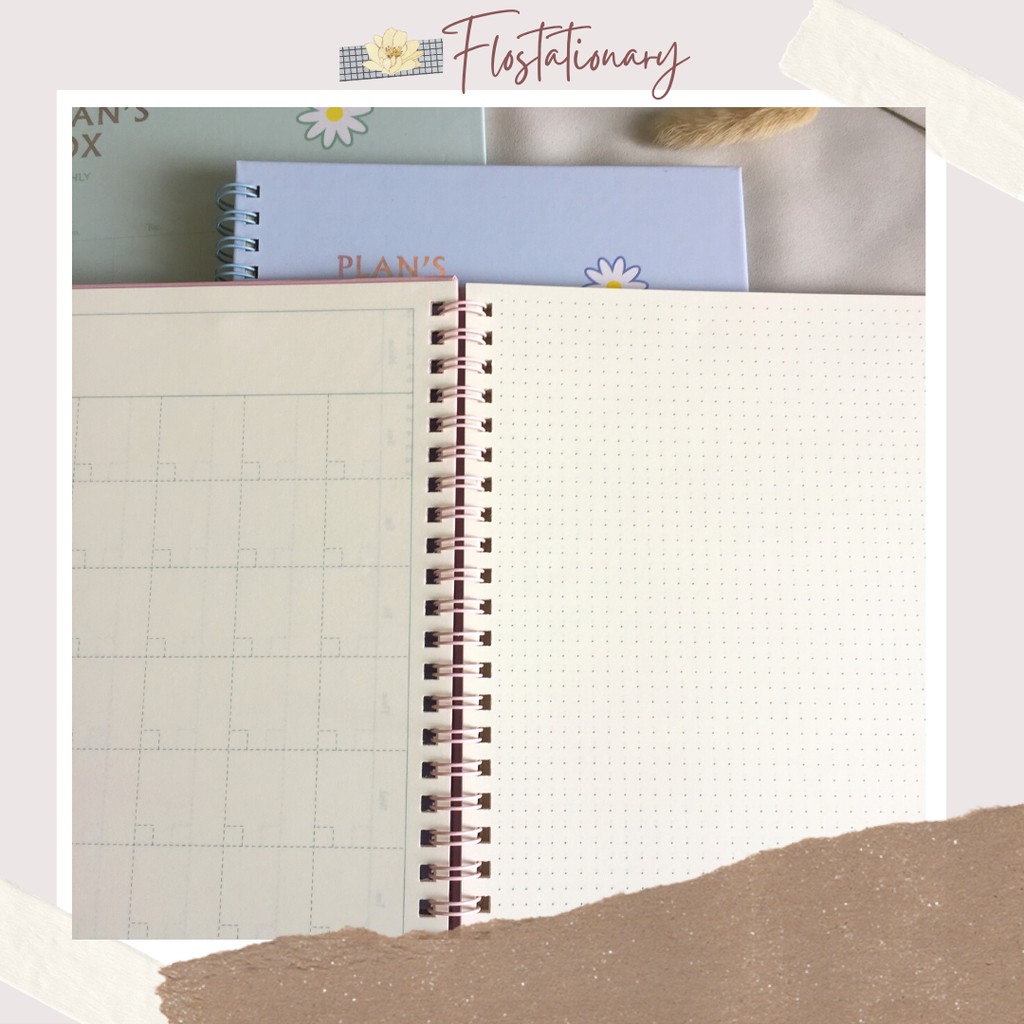 

Terlaris ✨ - [FS] Planner Diary Book Daisy / Buku Agenda Beige Paper 60 Lembar3.1.23
