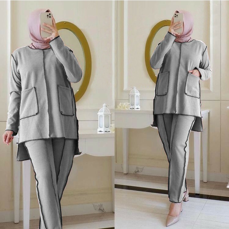 Miane Shakila Premium Paket Setelan Baju Wanita Muslim Kerja Kantor Formal Trendy OOTD Hangout Casua