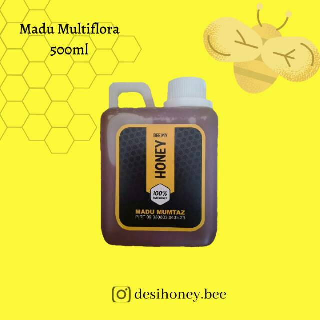 

Bee my honey 500ml Multiflora - Madu Asli 100% Murni