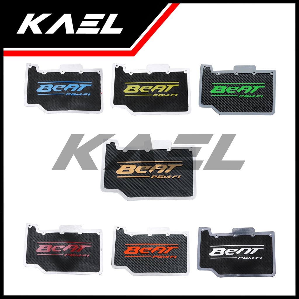 Mudflap Beat FI-Pop-eSP-Street-Lama-New 2012-2019-F1-Old Mud Flap Karet Penahan-Tutup Lumpur Kolong Spakbor Belakang-Pelindung Dinamo Polos-Carbon