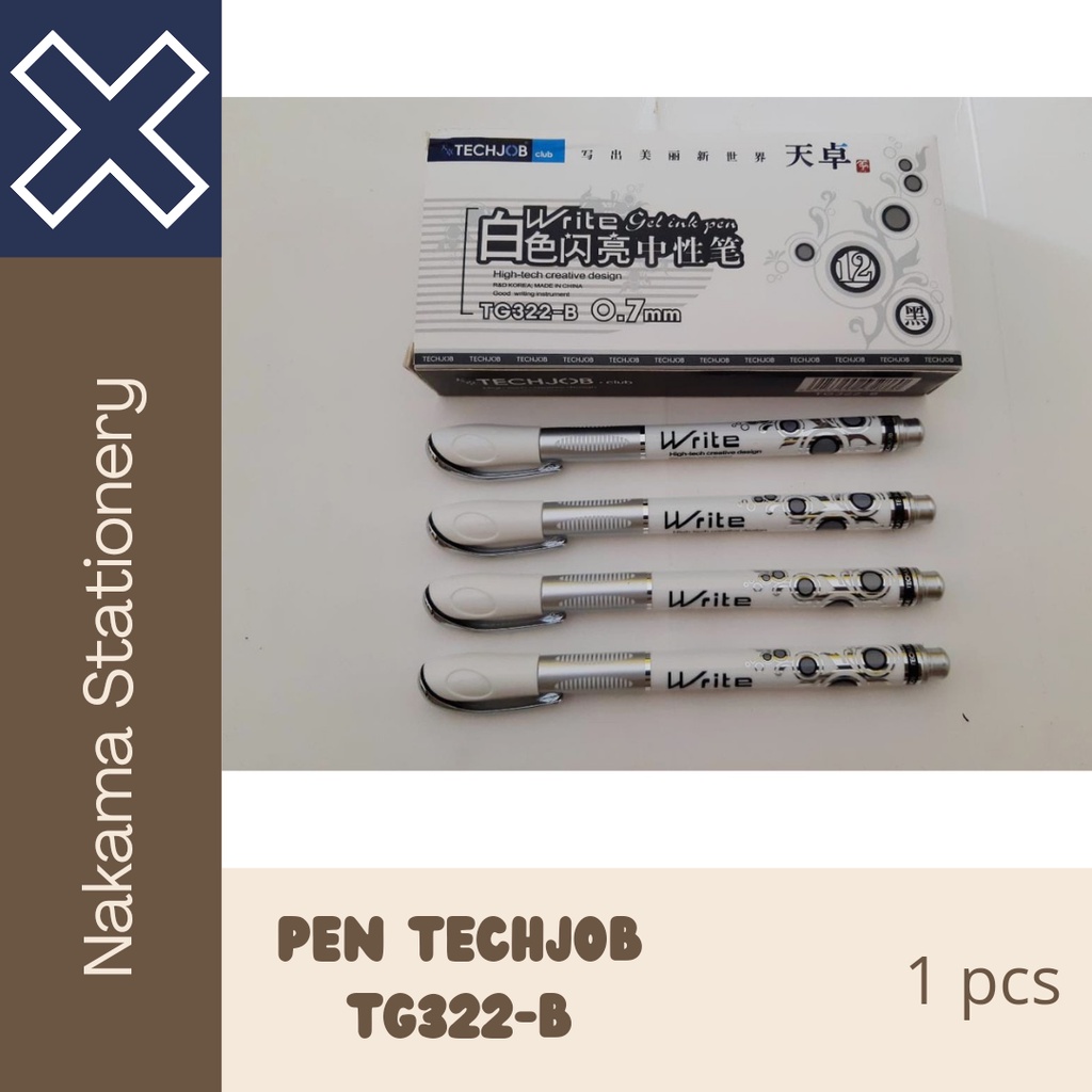 

Bolpen Gel/Ballpoint/Bolpoin/Pena/Ballpen/Pulpen Gel Cair TECHJOB TG 322-B Tinta Hitam (1 PCS)