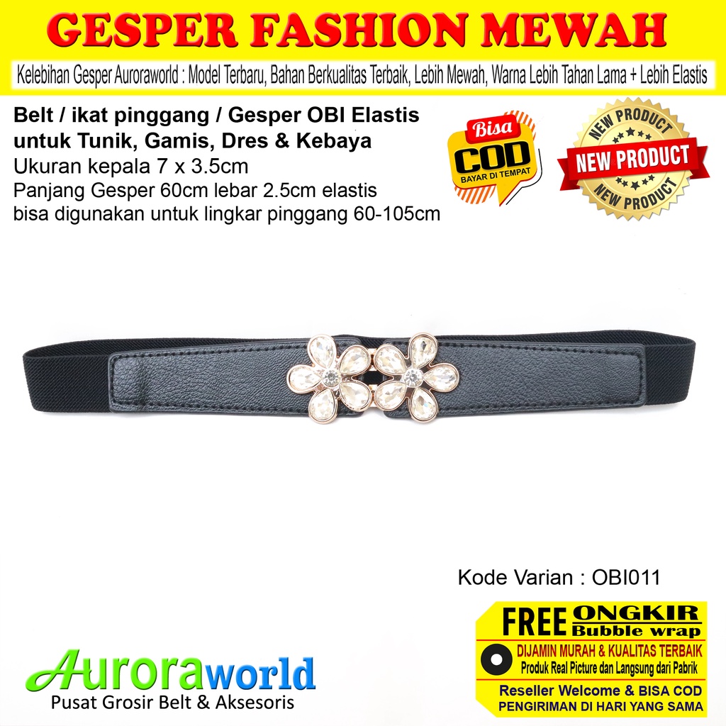 AURORAWORLD ikat pinggang wanita premium belt elastis wanita obi belt karet gesper kebaya sabuk mewah korea untuk dress tunik gamis gaun terbaru bisa cod