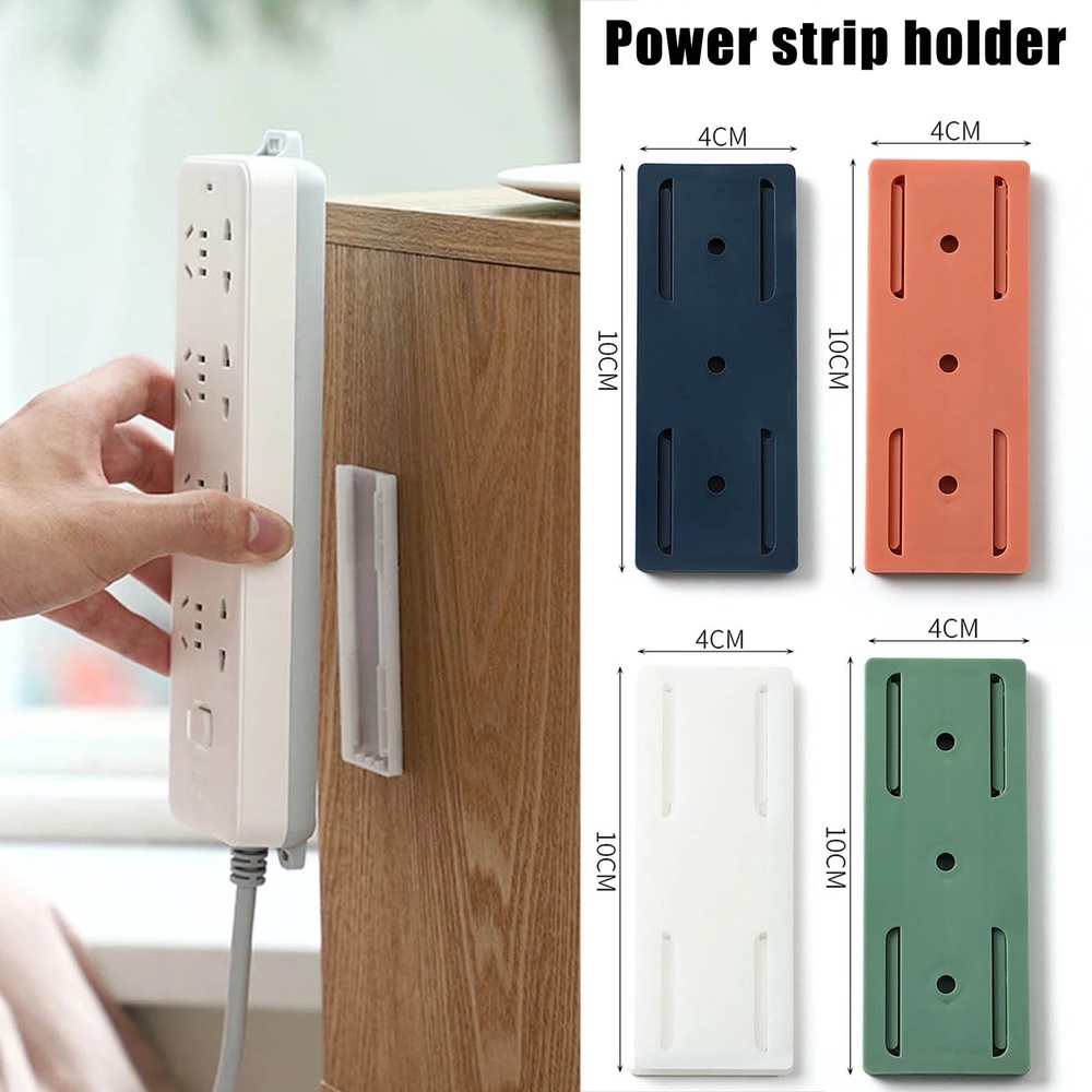 Self Adhesive Wall-mounted Power Strip Holder/Punch Free Socket Panel Plug Fixer for Power Strip Holder Organizer