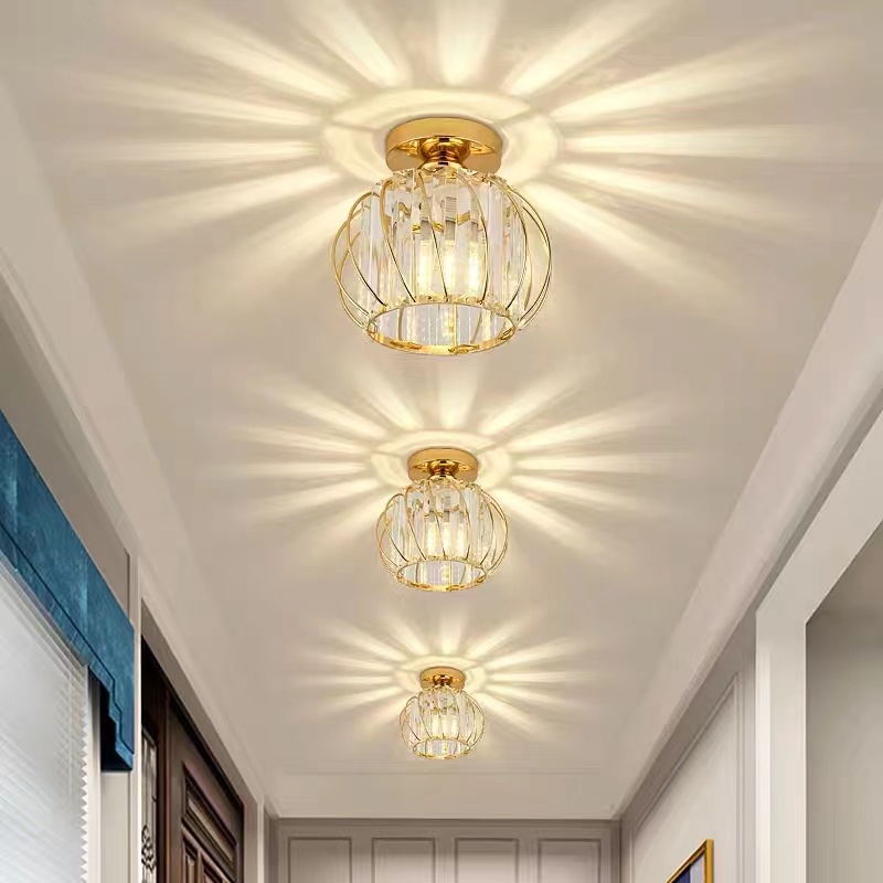 ☑️Garansi&amp;Hadiah☑️Lampu plafon ceiling minimalis kaca Lampu kristal plafon rumah modern 6001(Termasuk bohlam E27 12W)