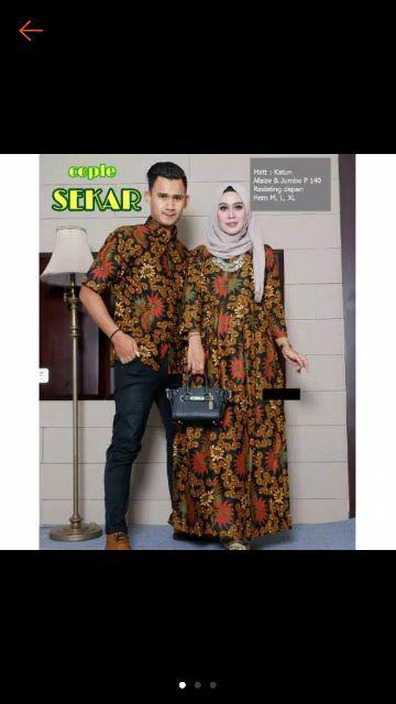 Baju Batik Couple Gamis Jumbo Murah Pasangan Modern Muslim | Mm Abu
