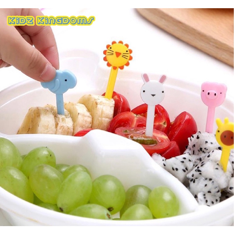 10pcs Garpu Buah Bento Mini Bentuk Binatang Anak