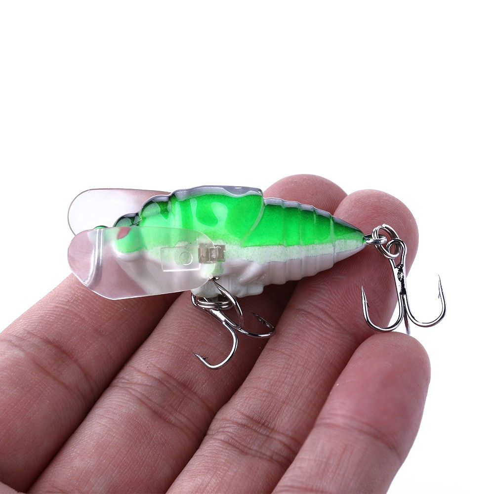 Hengjia 1pcs Bionic Cicada Hard Bait Fishing Lure 4cm/6.4g Ikan Kecil Memancing Floating Crankbait Mematikan Umpan Serangga