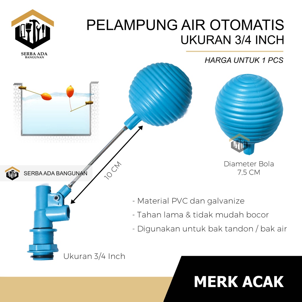 PELAMPUNG AIR OTOMATIS MURAH  1/2&quot; 3/4&quot; KRAN AIR OTOMATIS PELAMPUNG BOLA PVC MIRIP SUNMATIC TERMURAH