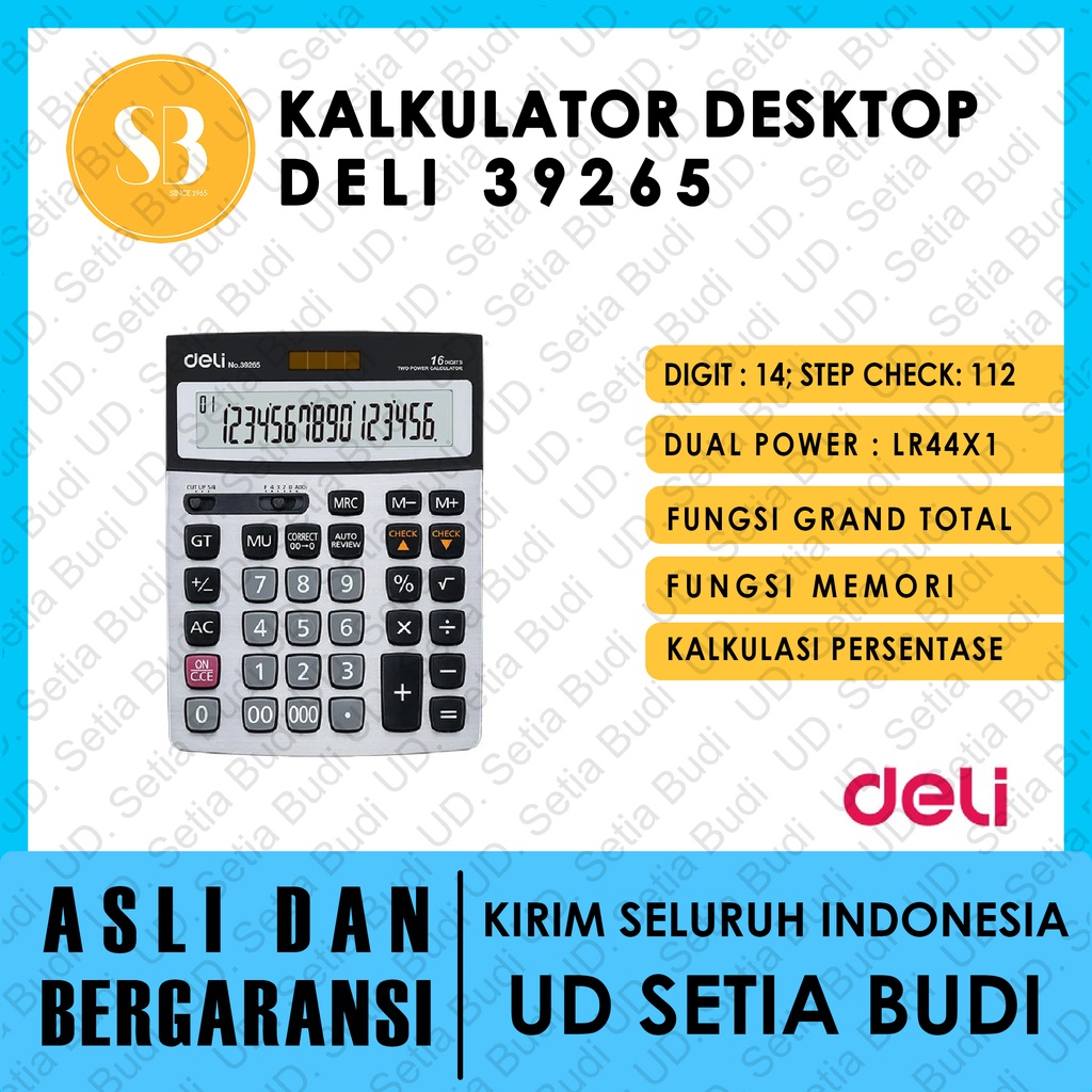 Kalkulator Desktop Deli 39265 asli dan bergaransi