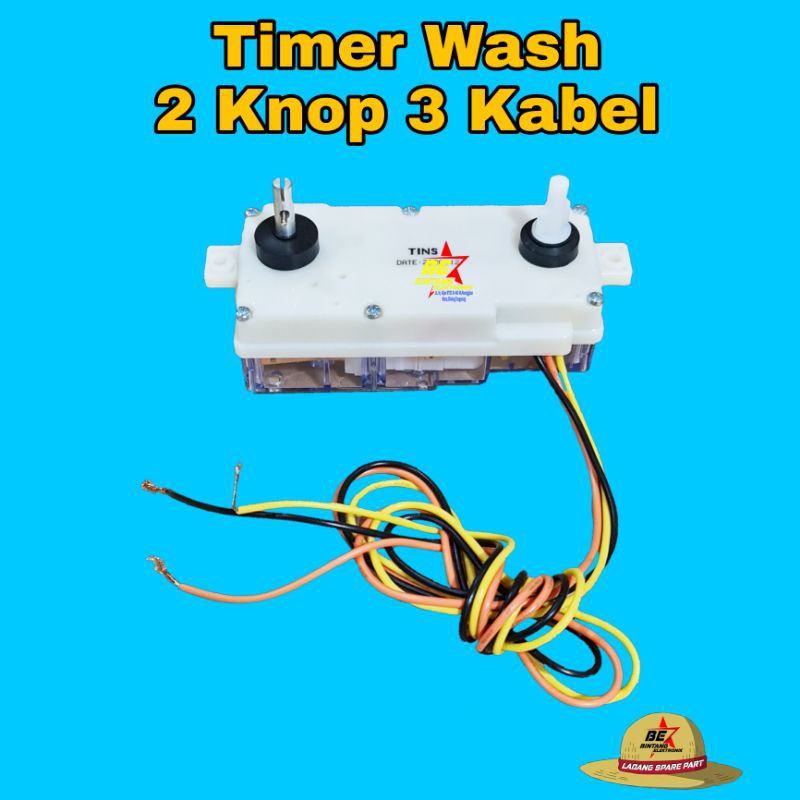 TINS TIMER MESIN CUCI 2 KNOP 3 KABEL Tins TIMER MESIN CUCI  LG 2 TABUNG