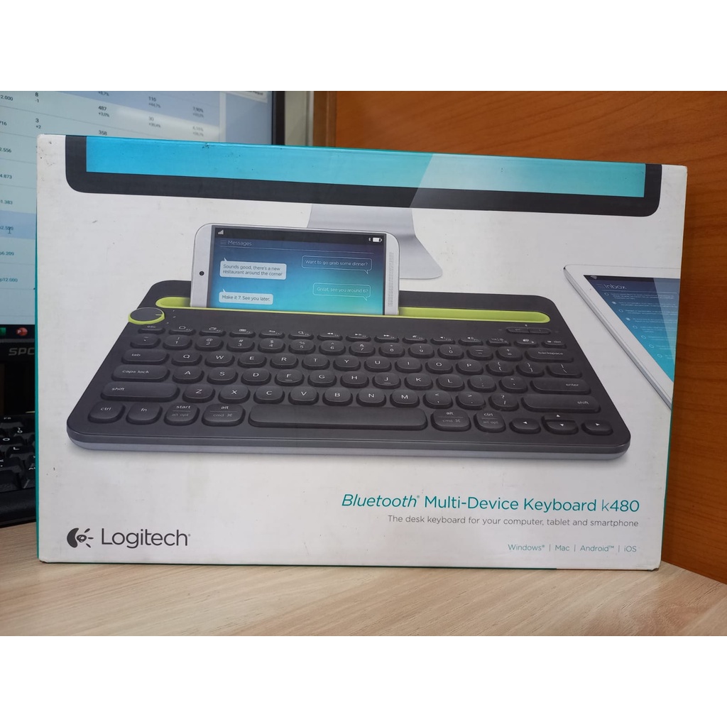 Logitech K480 Keyboard Wireless Bluetooth Multi-Device- Hitam