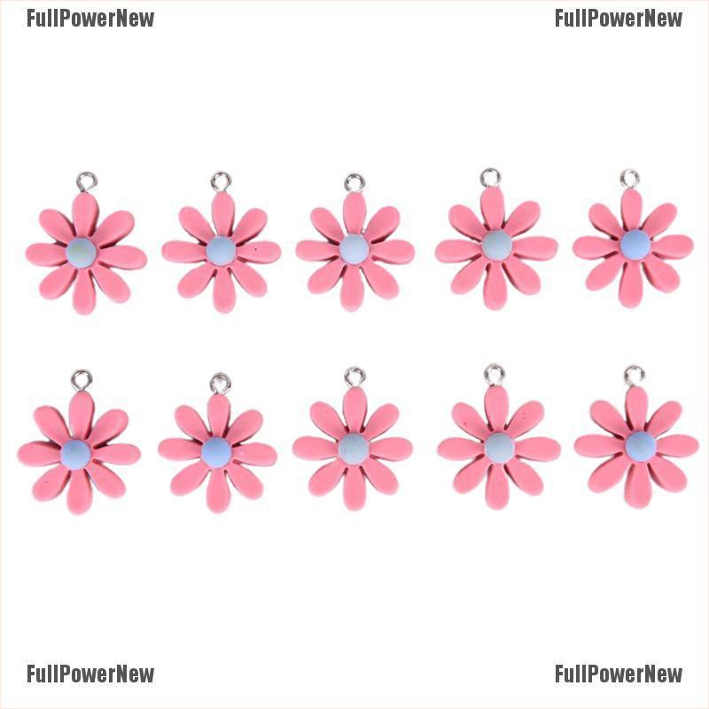 [FULLのJY] 10Pcs/Set Resin Little Daisy Sun Flower Charms Pendant Jewelry Making DIY Craft
