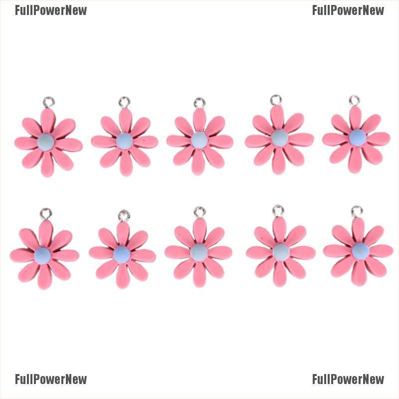 [FULLのJY] 10Pcs/Set Resin Little Daisy Sun Flower Charms Pendant Jewelry Making DIY Craft