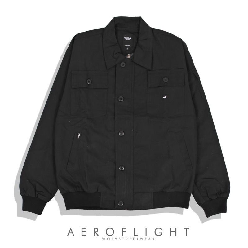 JAKET PRIA VINTAGE MAVERICK ORIGINAL WOLV-Aero Hitam