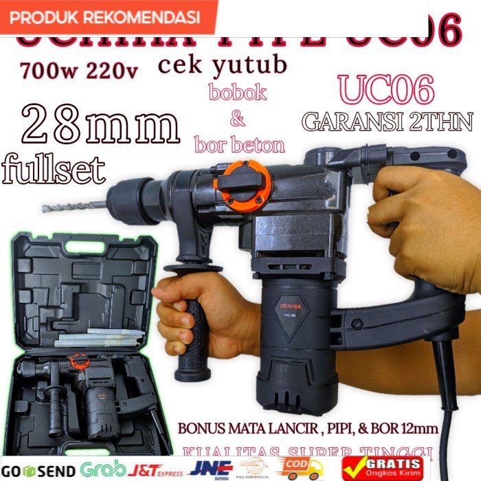 promo hammer drill murah asli mesin bor UCHIHA bobok beton Japan asli - HAMER UC 06