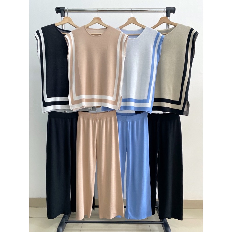 SET6376 Quinn Knit Set Loose Top & Pants-8