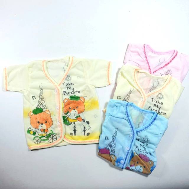 Baju bayi lengan pendek PE warna (grosir 12pcs)